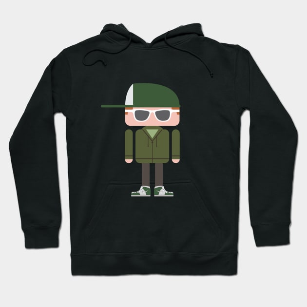 Hipster in green Hoodie by AdiDsgn